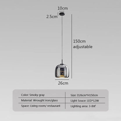 Suspension LED Moderne en Verre