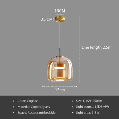 Suspension LED Moderne en Verre