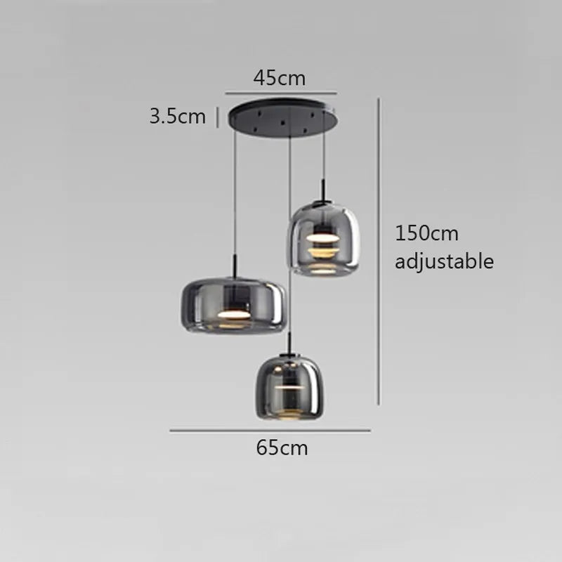 Suspension LED Moderne en Verre