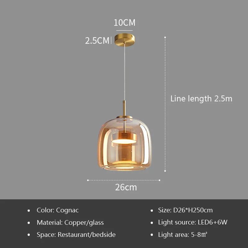 Suspension LED Moderne en Verre